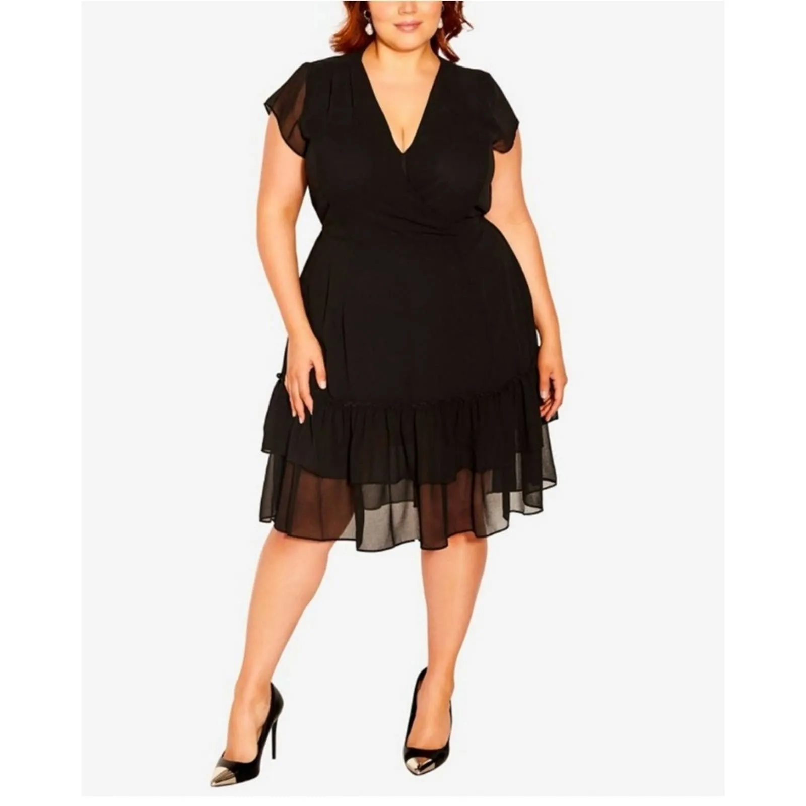 City Chic Dreamy Flirt Dress Black