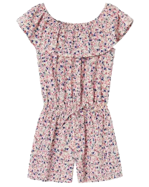 Girls Vinaya Playsuit in White Alyssum Flower