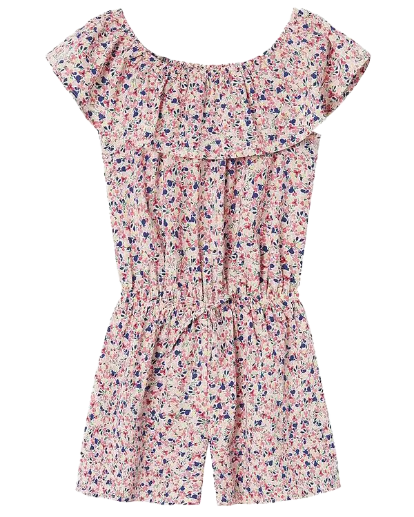Girls Vinaya Playsuit in White Alyssum Flower