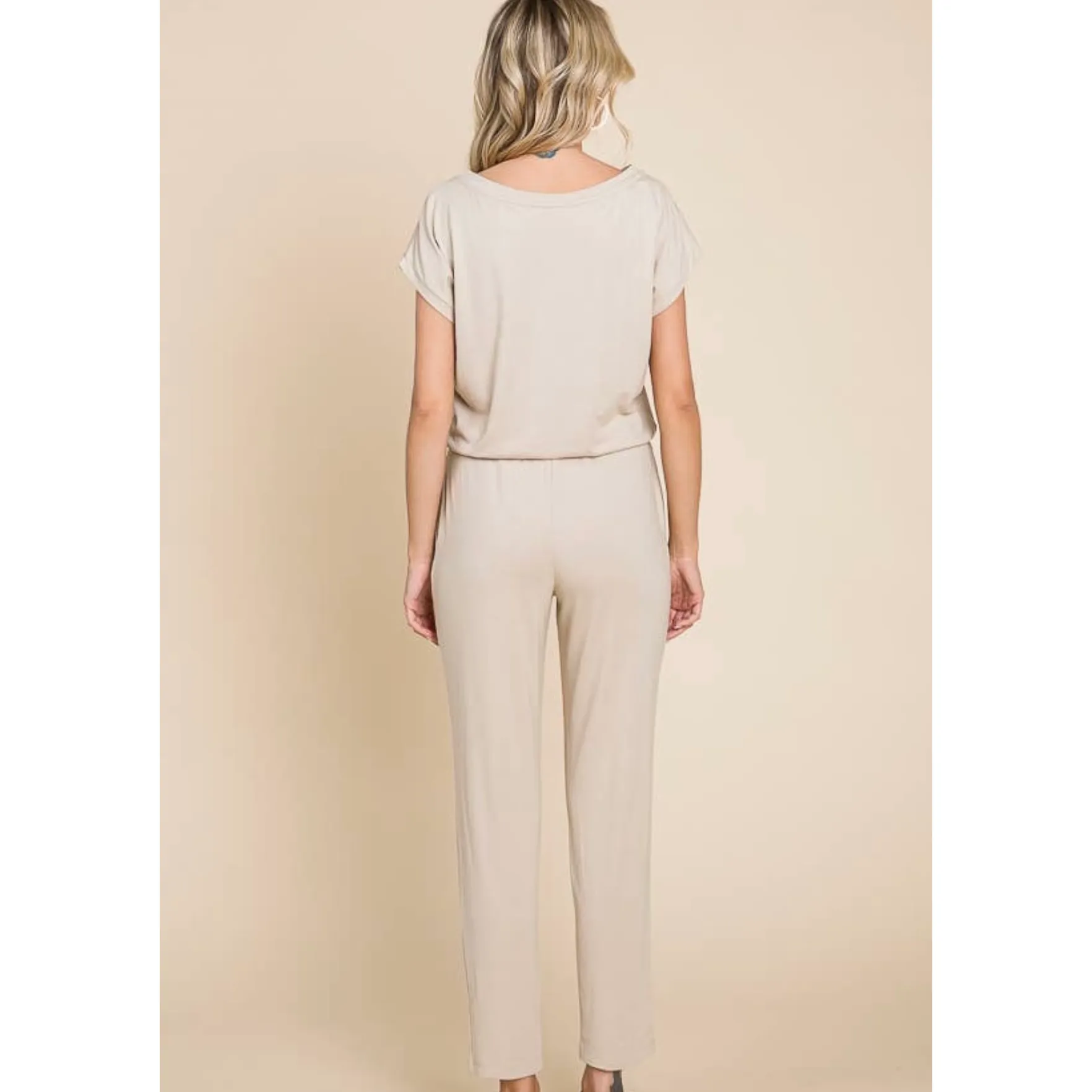 Jersey Off Shoulder Jumpsuit