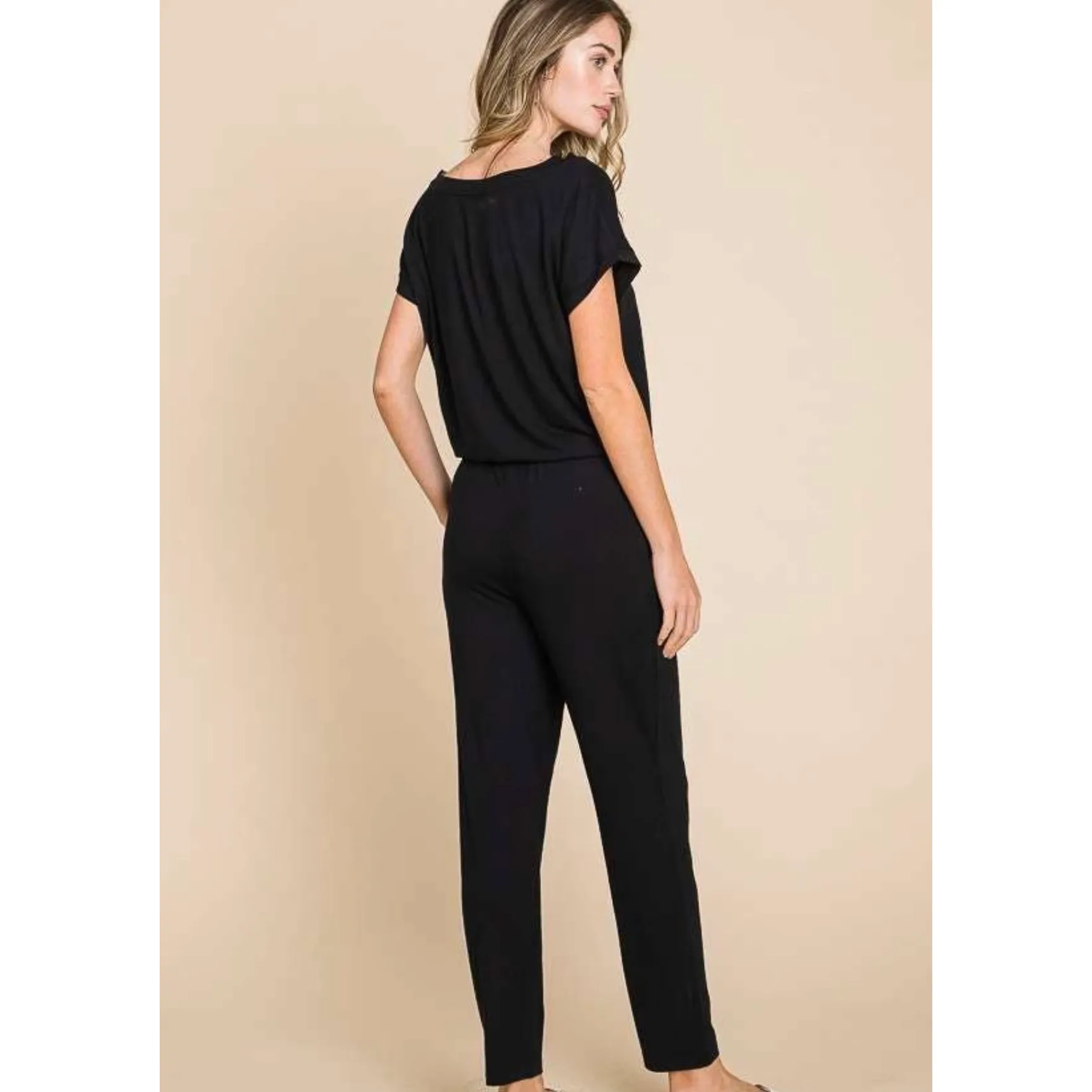 Jersey Off Shoulder Jumpsuit