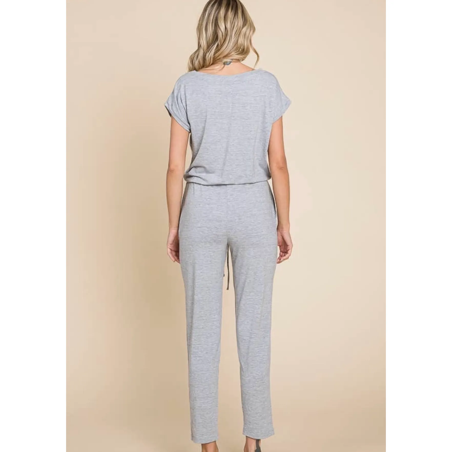 Jersey Off Shoulder Jumpsuit