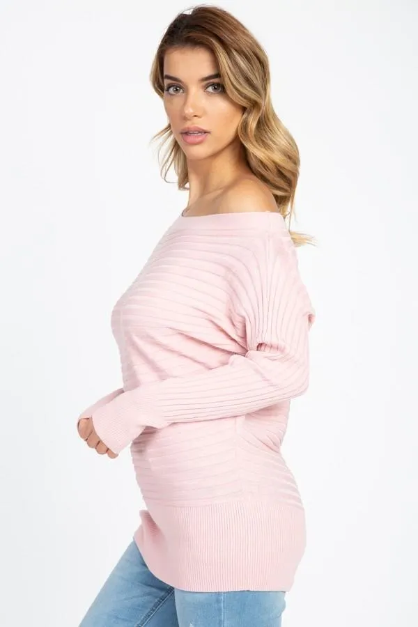 One Shoulder Ribbed Sweater