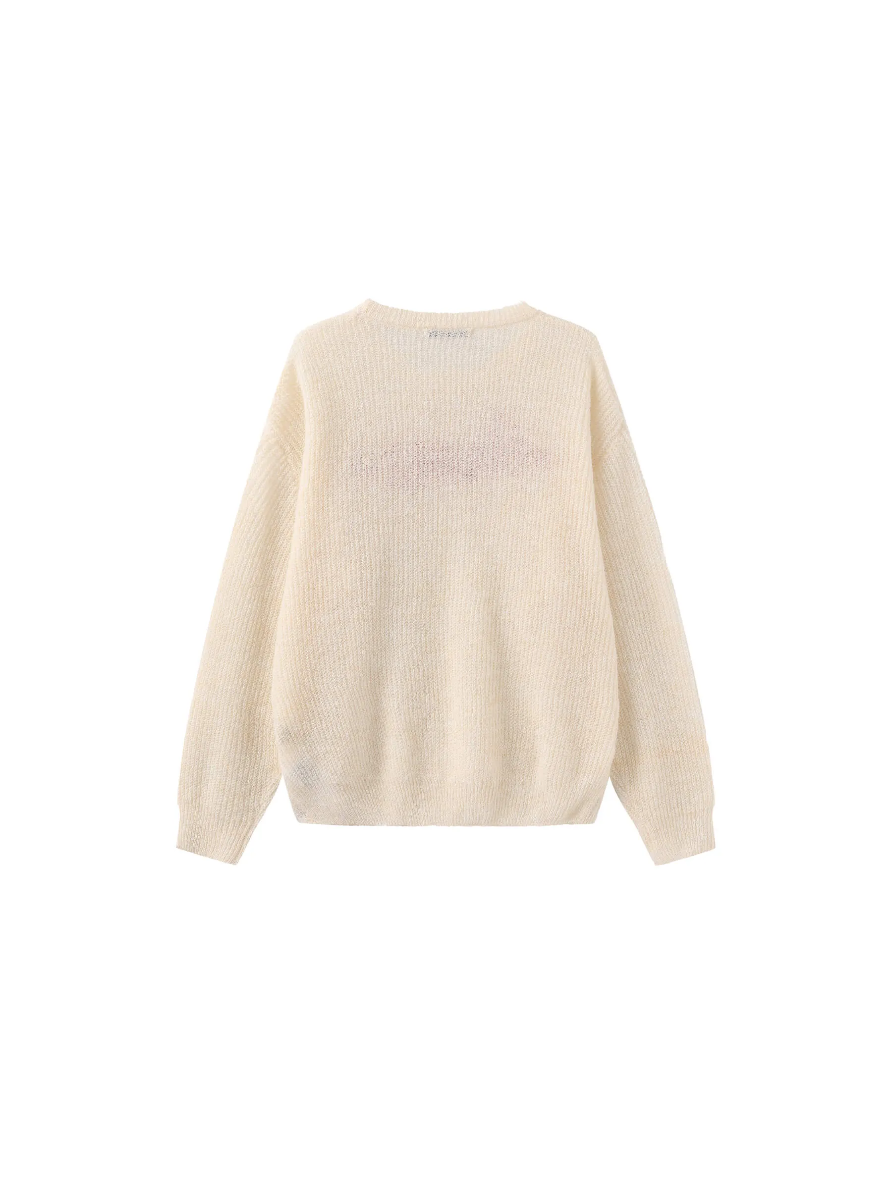 "CUBIC" Embroidered Crewneck Sweater